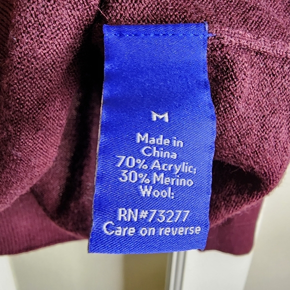 Apt. 9 Seriously Soft Men's Merino Wool Blend V Neck Comfy Cozy Sweater Medium - Picture 9 of 9